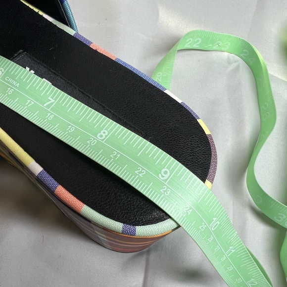 Simon Miller Retro Yellow Check Plaid Leather Blackout Platform Slide Sandals - Picture 10 of 10